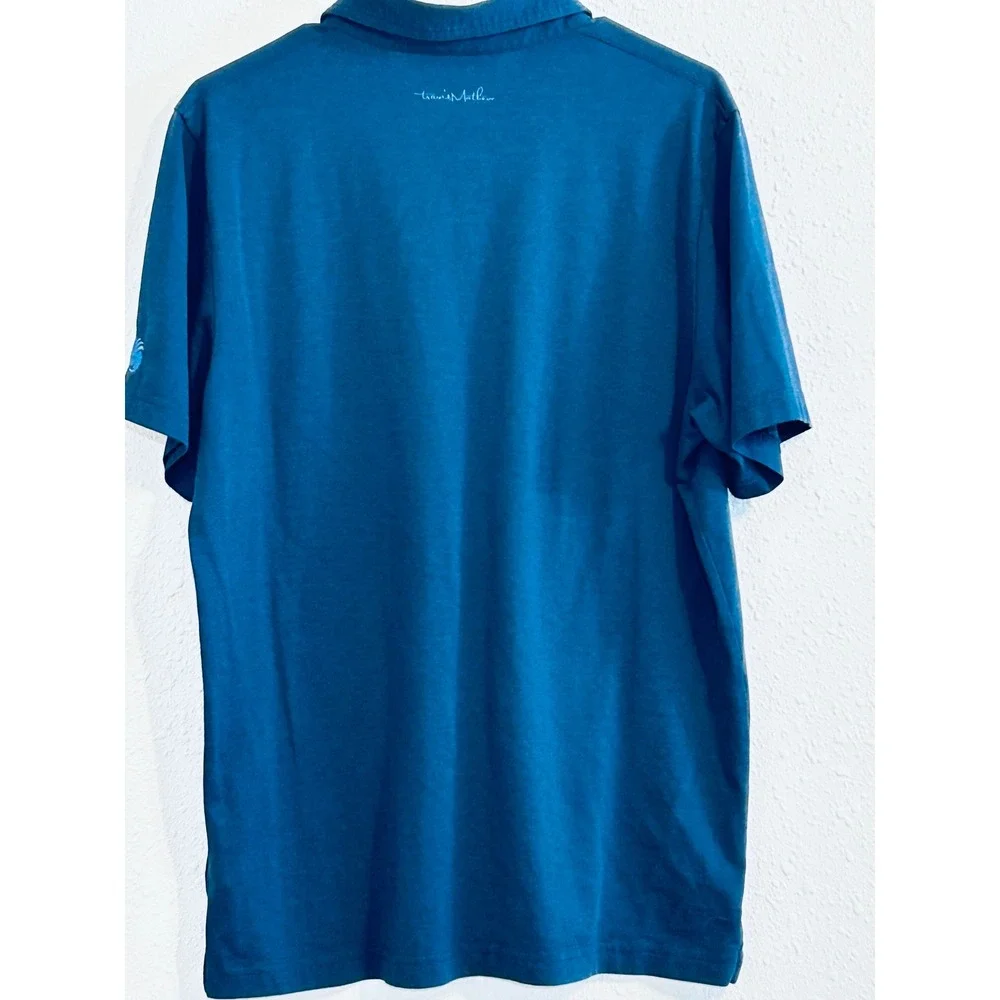 TravisMathew‎ Mens Navy Blue Pima Cotton Blend Polo Shirt Size Large Golf Casual